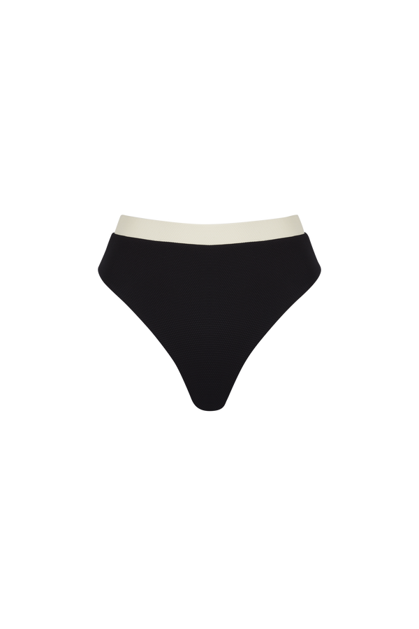 The Claude Bikini Bottom in Black + Ecru