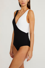 The Ashley Swimsuit in Black + Pure White