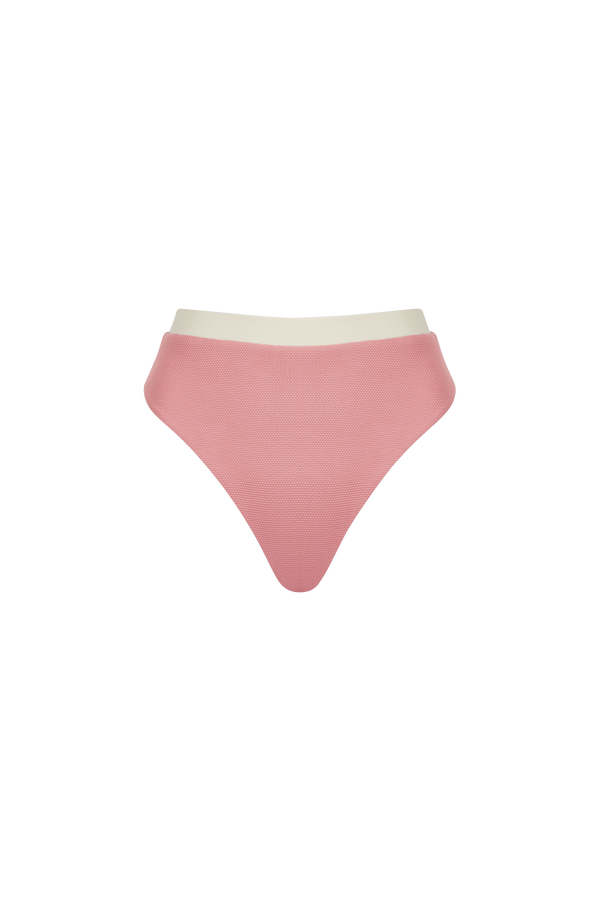The Claude Bikini Bottom in Rose + Ecru
