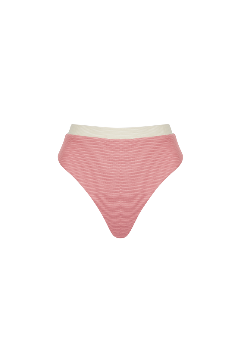 The Claude Bikini Bottom in Rose + Ecru