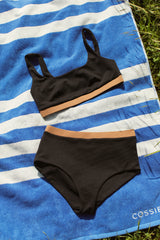 The Lucinda Bikini Bottom in Black + Sand