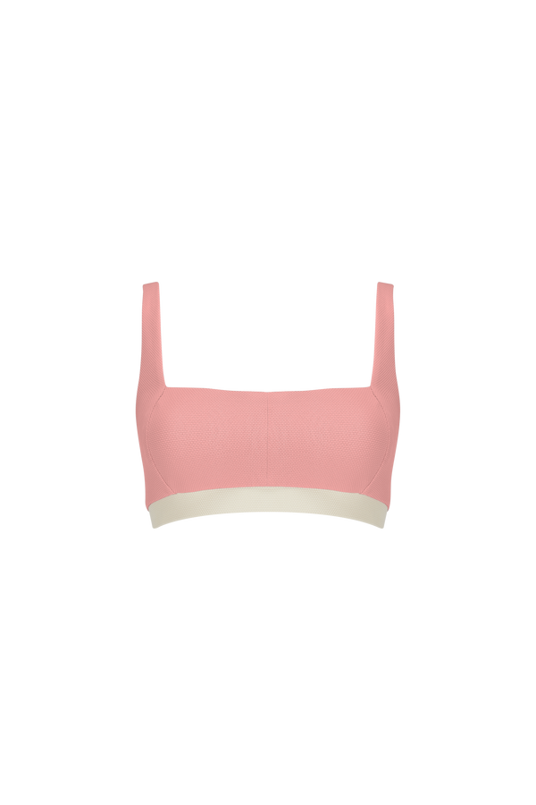 The Jessica Bikini Top in Rose + Ecru