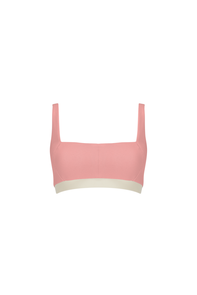 The Jessica Bikini Top in Rose + Ecru