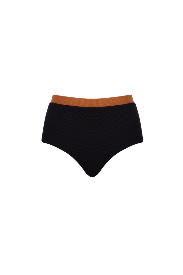 The Lucinda Bikini Bottom in Black + Sand