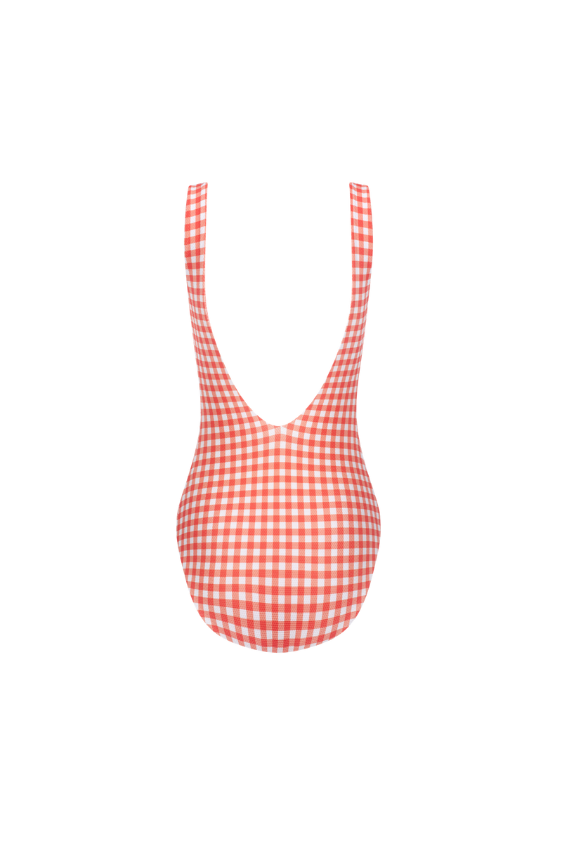 The Milly Swimsuit in Coral Gingham