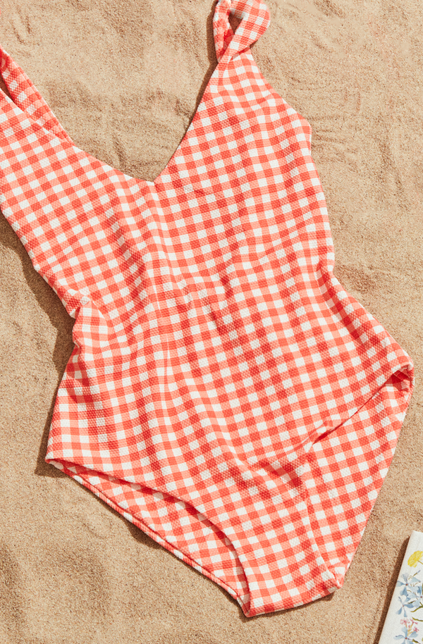 The Milly Swimsuit in Coral Gingham