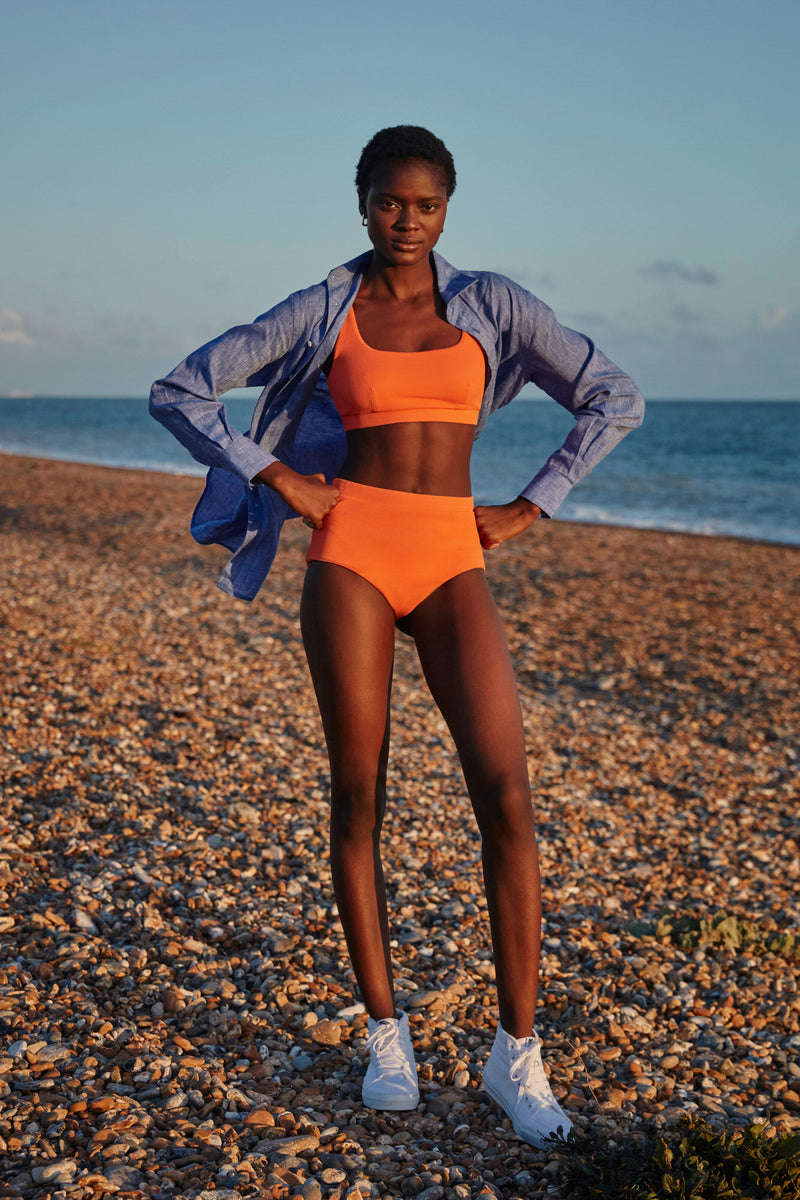 The Gemma Bikini Top in Bright Orange