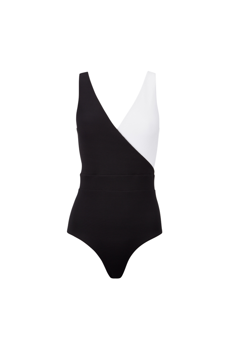 The Ashley Swimsuit in Black + Pure White