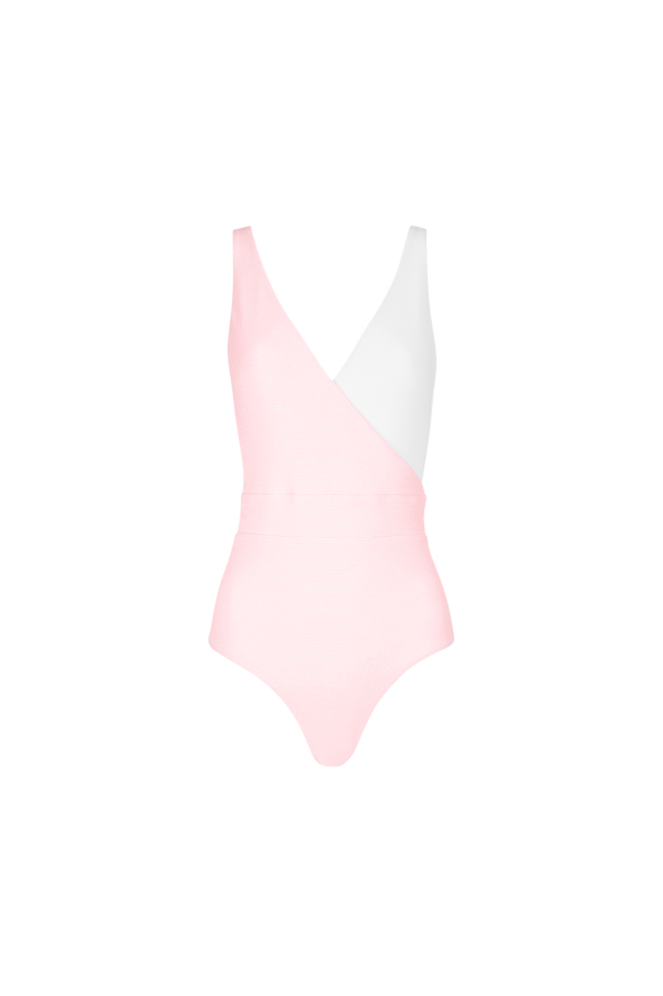 The Ashley Swimsuit in Blossom + Pure White