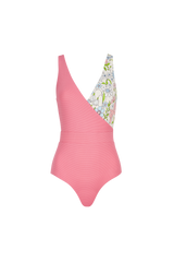 The Ashley Swimsuit in Flamingo + Summer Meadow