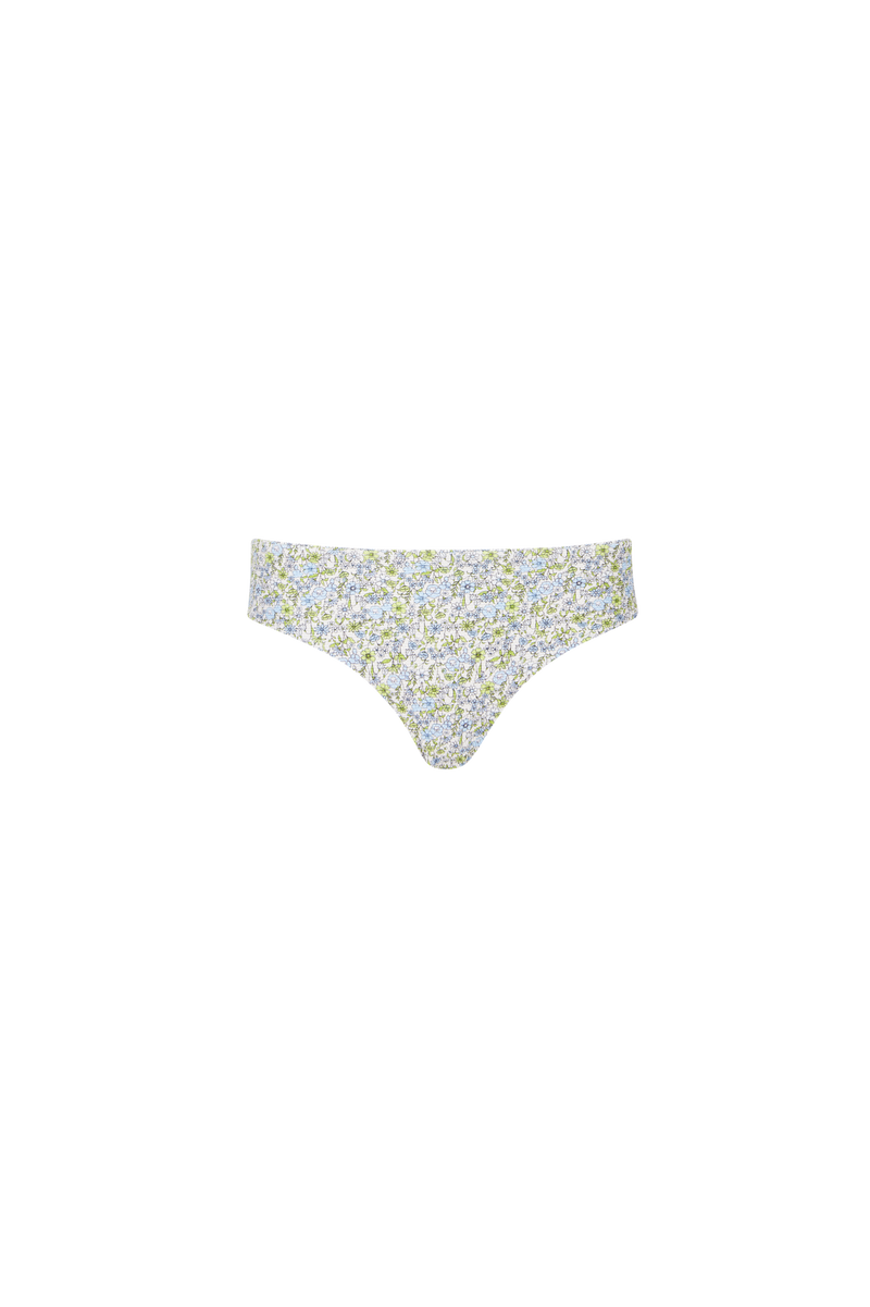 The Elle Bikini Bottom in Ditsy Green Meadow