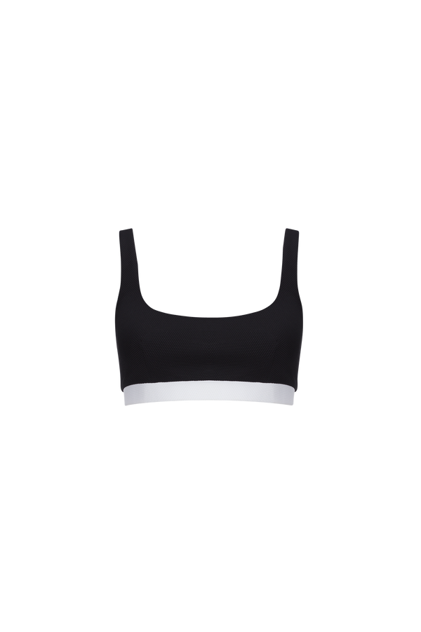 The Gemma Bikini Top in Black + Pure White