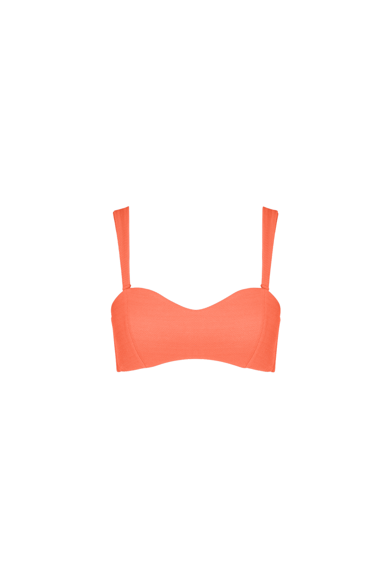 The Isla Bikini Top in Coral