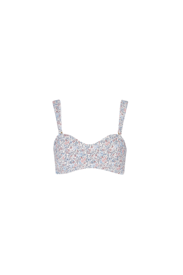 The Isla Bikini Top in Ditsy Pink Meadow