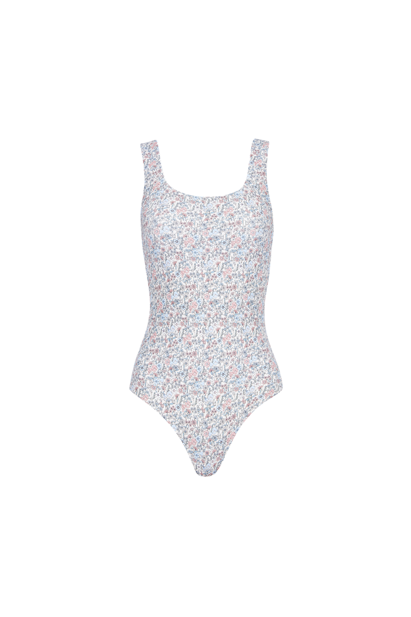 The Poppy Swimsuit in Ditsy Pink Meadow
